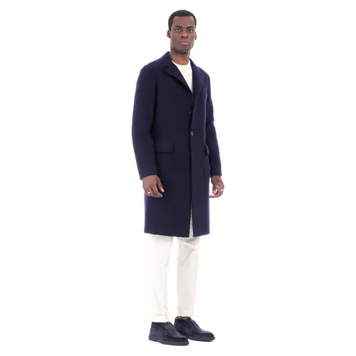 Blue Wool Jersey Coat - Eleventy - Modalova
