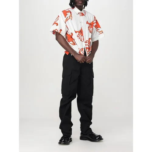 Yellow Cargo Pants with Multiple Pockets - Msgm - Modalova