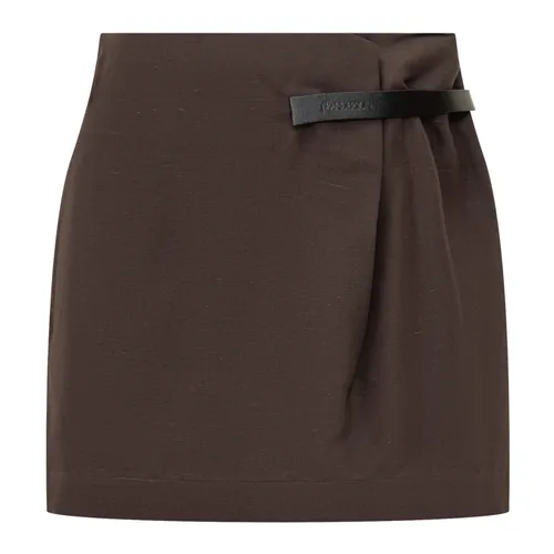 Minifalda con lengüeta de cuero - JW Anderson - Modalova