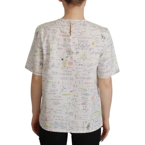White Cotton Algebra Print Top - Dolce & Gabbana - Modalova