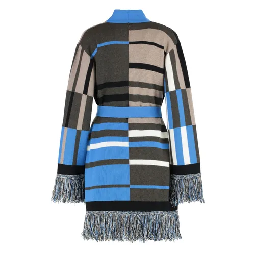 Maxi Wool Blend Cardigan with Fringed Edges - Etro - Modalova