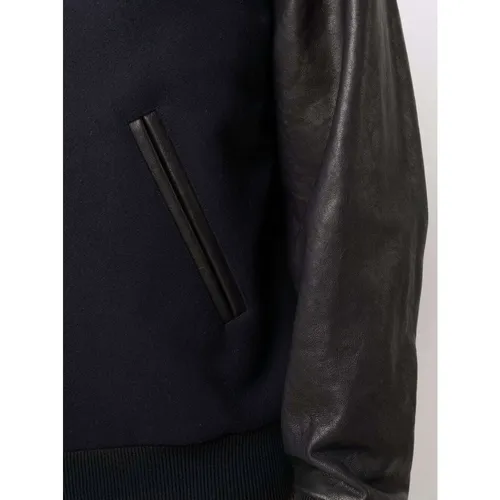Leather sleeves bomber jacket - Golden Goose - Modalova