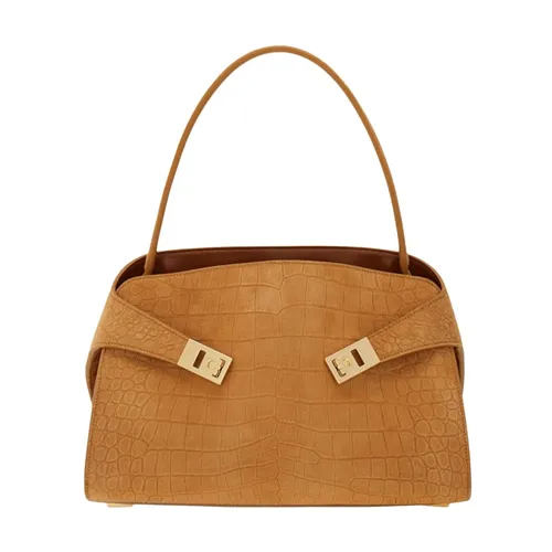 Hug Soft Suede Shoulder Bag - Ferragamo - Modalova