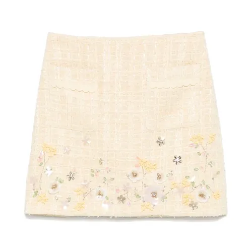 Falda Mini Amarilla con Bolsillos - Elisabetta Franchi - Modalova