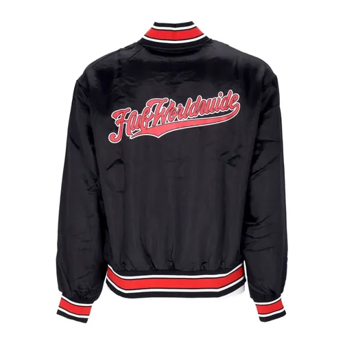 Satin Bomber Jacket Black - HUF - Modalova