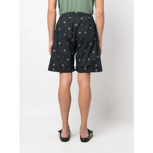 Graphic-Print Drawstring Shorts - Nick Fouquet - Modalova
