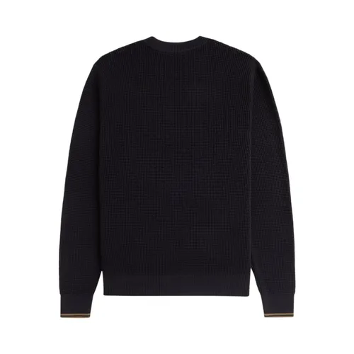 Embossed Texture Crew Neck Sweater - Fred Perry - Modalova