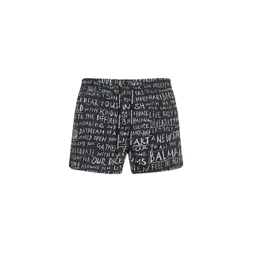 Graffiti Logo Swim Shorts - Balmain - Modalova