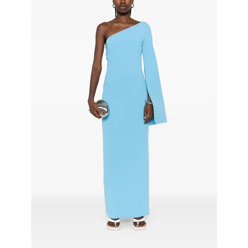 Clear Blue One-Shoulder Maxi Dress - Solace London - Modalova