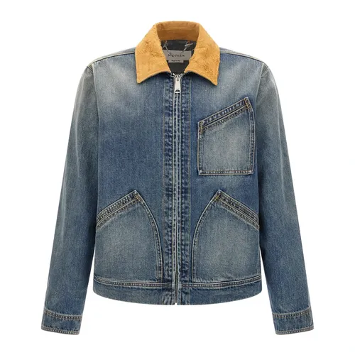 Suede Denim Jacket - Alexander McQueen - Modalova