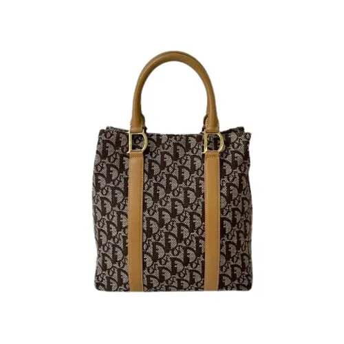 Pre-owned Trotter Canvas Leather Handbag - Dior Vintage - Modalova