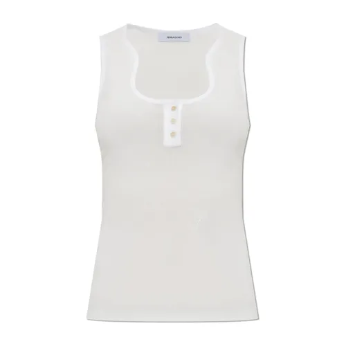 Ribbed Top - Ferragamo - Modalova