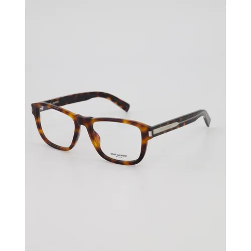 Rectangular Optical Glasses Havana Tortoise - Saint Laurent - Modalova