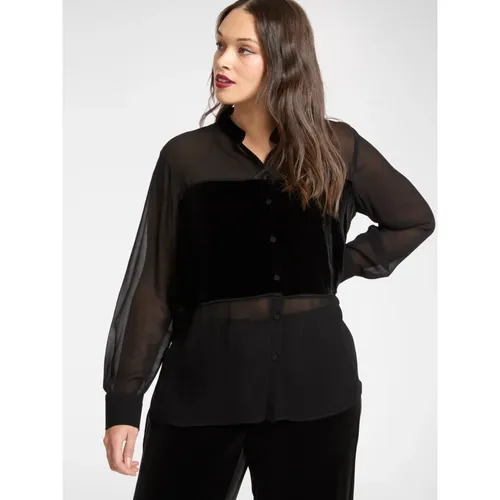 Camicia in georgette e velluto - Elena Mirò - Modalova