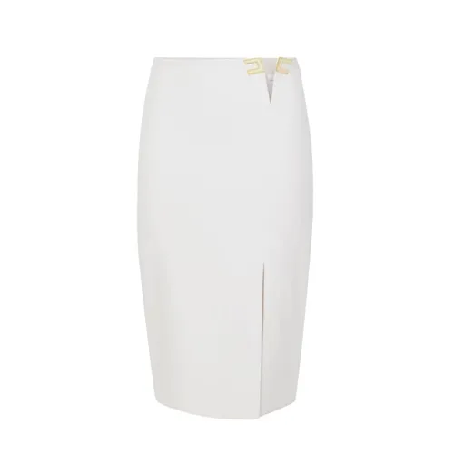 Midi Skirt in Double Layer Stretch Crêpe - Elisabetta Franchi - Modalova
