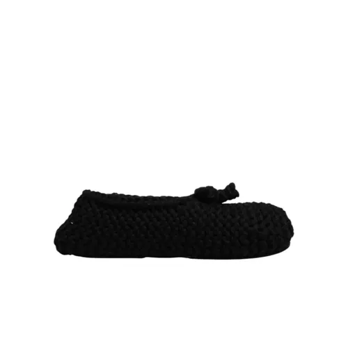 Black Wool Slip-On Ballerina Flats - Dolce & Gabbana - Modalova