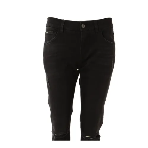 Ripped Logo Skinny Jeans - Dolce & Gabbana - Modalova