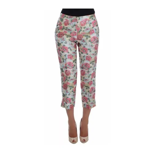 Floral Brocade Cropped Trousers - Dolce & Gabbana - Modalova