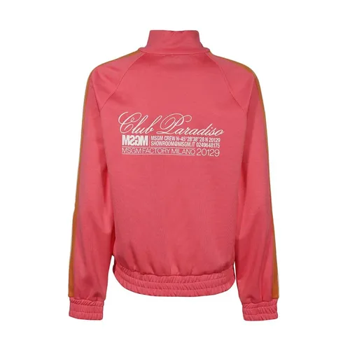 Zip Hoodie with Elasticated Cuffs - Msgm - Modalova
