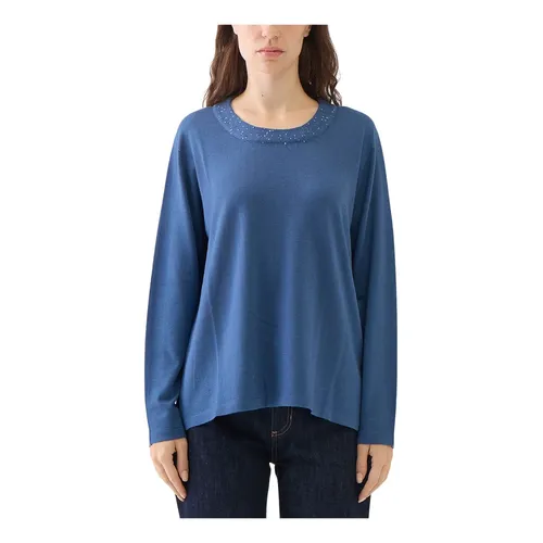 Wool Sequin Crew Neck Sweater - Le Tricot Perugia - Modalova