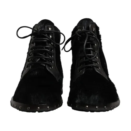 Studded Leather Ankle Boots - Dolce & Gabbana - Modalova