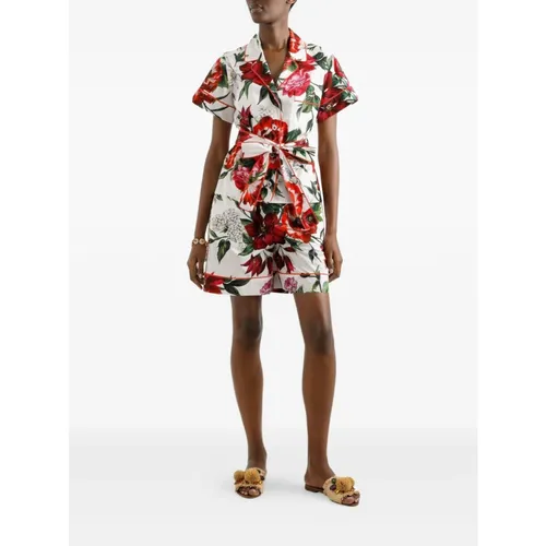 White Front Button Shirt with Bow - Dolce & Gabbana - Modalova
