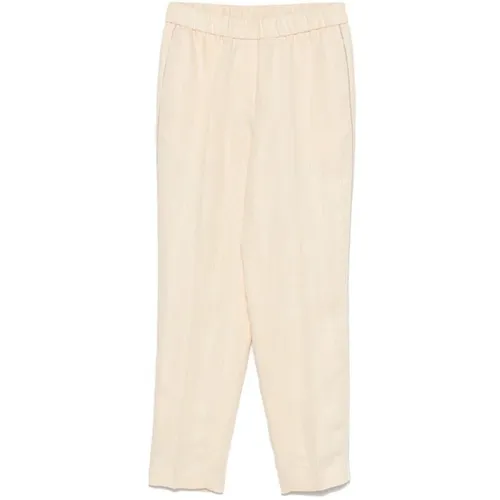 Beaded Trim Cropped Trousers - Peserico - Modalova