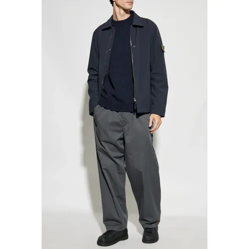 Jacket with logo patch - Stone Island - Modalova