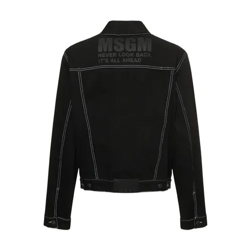 Cotton Denim Jacket - Msgm - Modalova