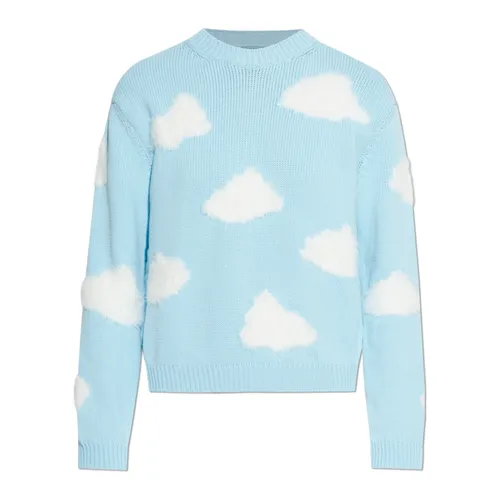 Archive Clouds Cotton Blend Pullover - Moschino - Modalova