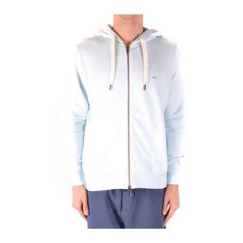 Blue Zip Hooded Training Shirt - Sun68 - Modalova