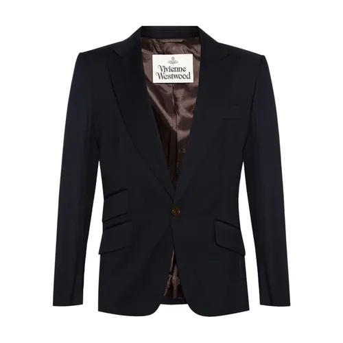 Blue Wool Peak Lapel Jacket - Vivienne Westwood - Modalova