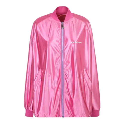 Pink Metallic Bomber Jacket - Khrisjoy - Modalova