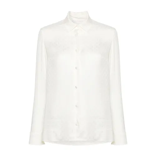 Monogram Jacquard White Shirt - Palm Angels - Modalova