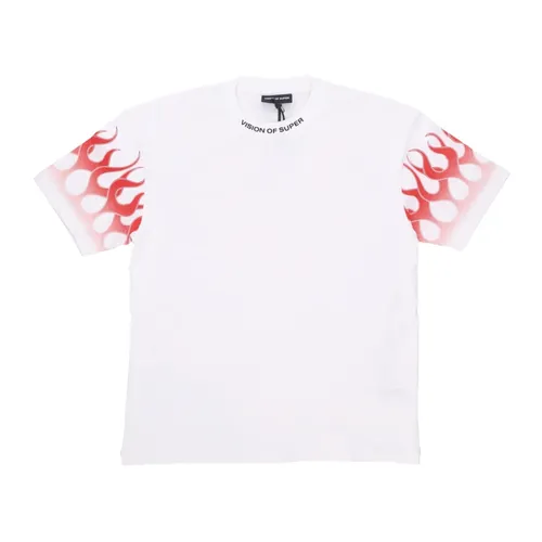 Flames Tee White/Red - Vision OF Super - Modalova