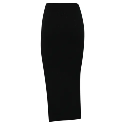 Ribbed Black Viscose Skirt - Twinset - Modalova