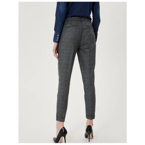 Checked Trousers with Lurex and Cropped Cut - Liu Jo - Modalova