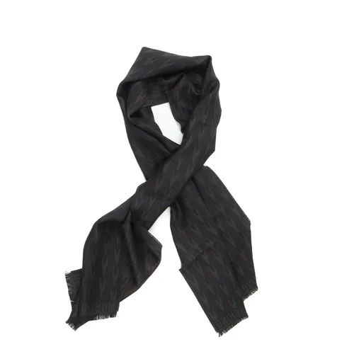Logo Bicolored Wool Scarf - Moschino - Modalova