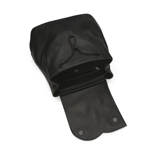 Black Hammered Leather Backpack - Dolce & Gabbana - Modalova