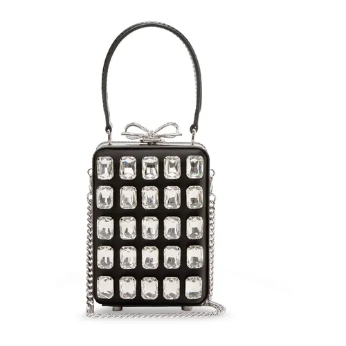 Satin Floral Crystal Clutch Bag - Self Portrait - Modalova