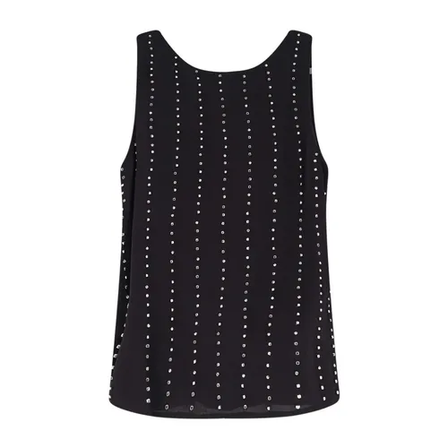 Rounded Neckline Sleeveless Top - Pinko - Modalova
