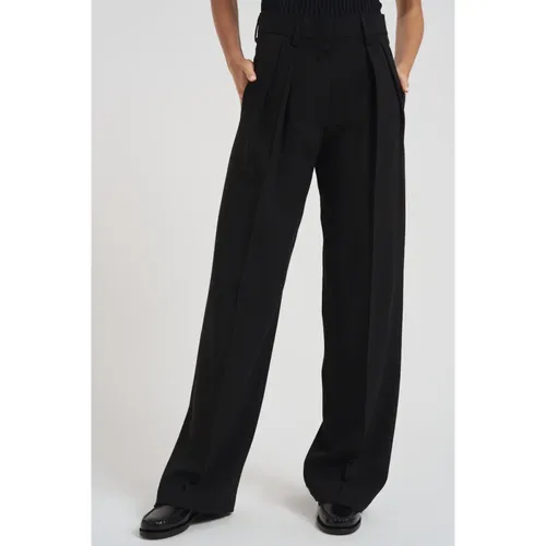 Black Tailored Trousers with Pockets - Forte Forte - Modalova