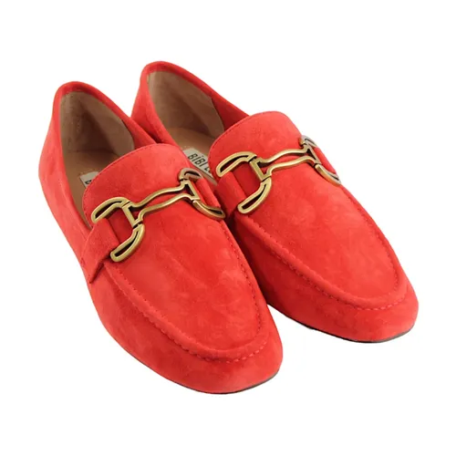 Red Suede Loafer Shoe - Bibi Lou - Modalova