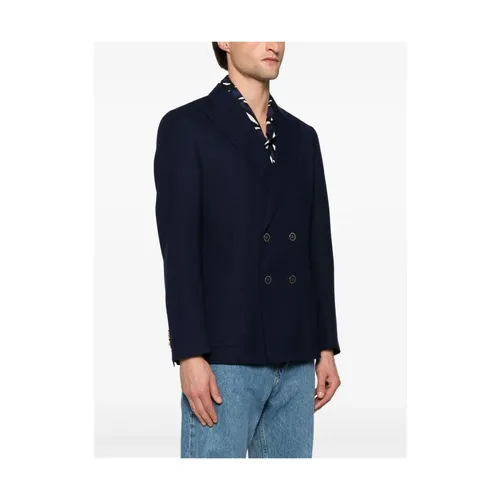Navy Blue Double-Breasted Jacket - Dolce & Gabbana - Modalova