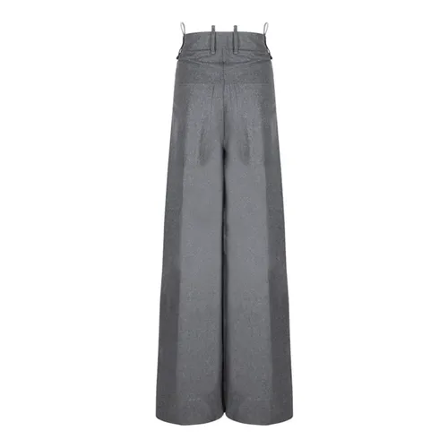 Wide Leg Wool Trousers - The Attico - Modalova