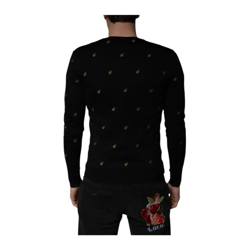 Silk Crew Neck Pullover Sweater - Dolce & Gabbana - Modalova