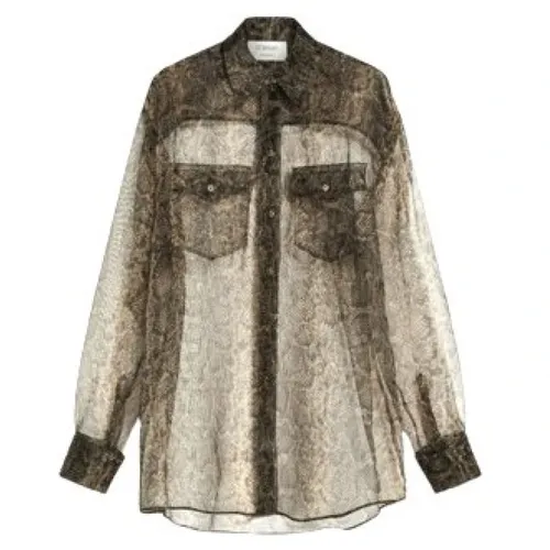 Python Print Oversized Beige Shirt - Sportmax - Modalova