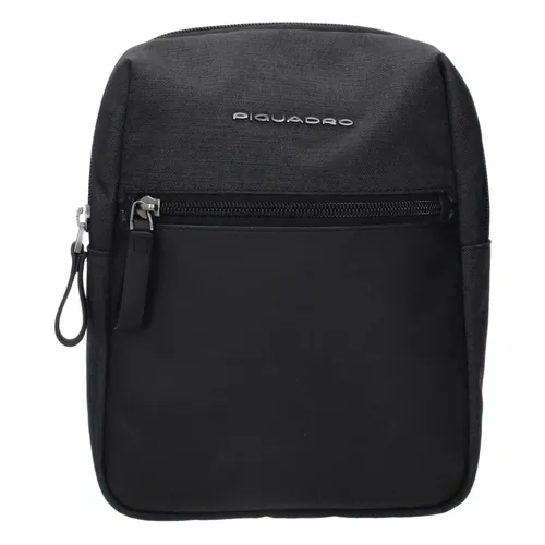 Black Fabric Crossbody Bag with Logo - Piquadro - Modalova