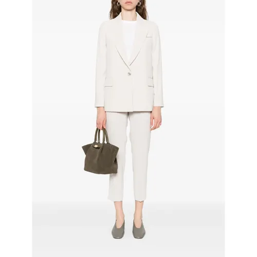 Beige Blazer with Peak Lapels - Peserico - Modalova