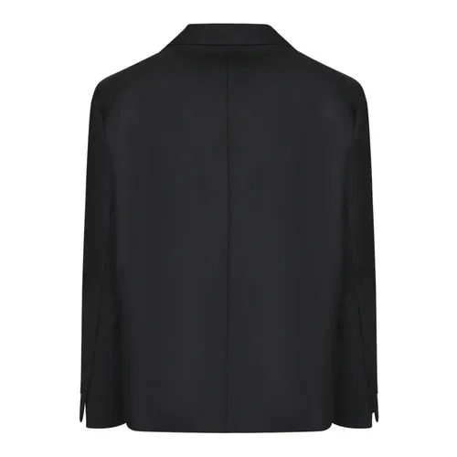 Black Blazer Notch Lapels Single Button - Séfr - Modalova